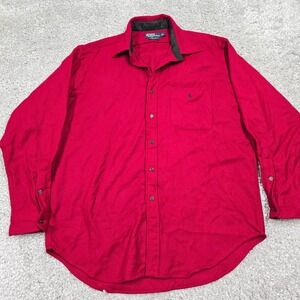 Polo Ralph Lauren Men's Wool‎ Button Down Lowell Shirt Size L Red Classic Preppy